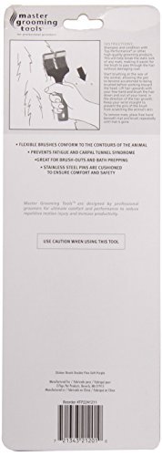 Master Grooming Tools Double-Sided Soft Flexible Slicker Brushes - Purple, 8"L x 4"W - Image 3